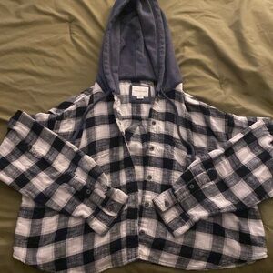 American Eagle Cropped Flannel, large